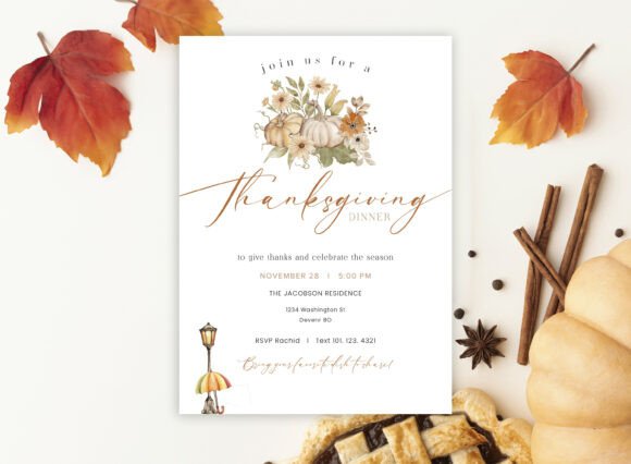 Create a Cohesive Fall Aesthetic with an Editable Thanksgiving Invitation