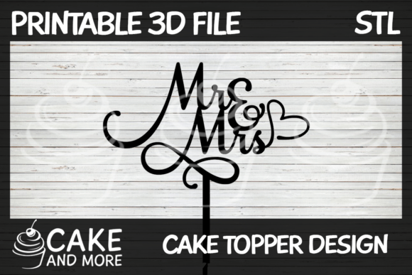 Elegant Mr & Mrs Cake Topper: A Design Asset for Celebrations