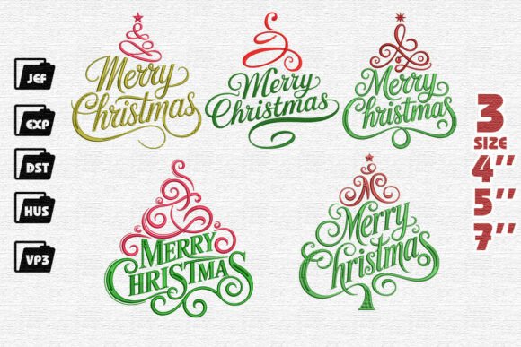 Elevate Holiday Projects with Elegant Christmas Tree Embroidery
