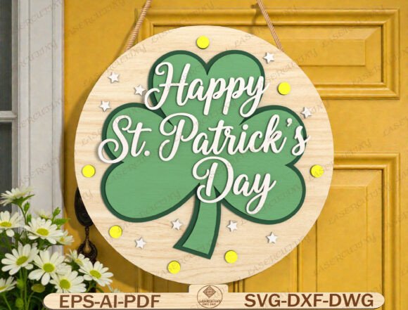 Festive Vector Design: The Happy St. Patrick's Day Round Sign SVG