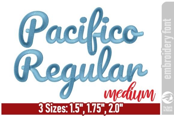 Pacifico Regular Embroidery Font: Retro Flair for Modern Designs