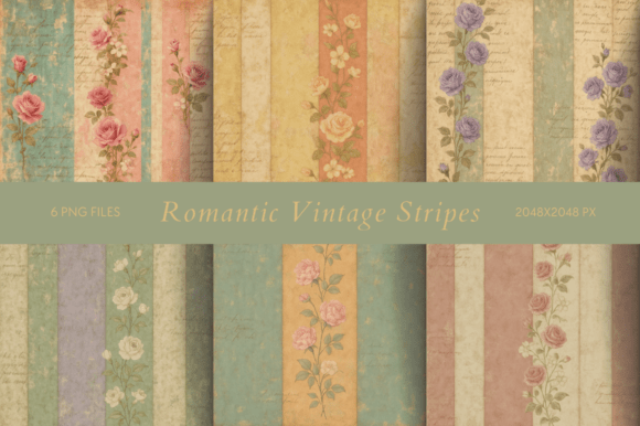 Romantic Vintage Stripes: A Timeless Design Asset