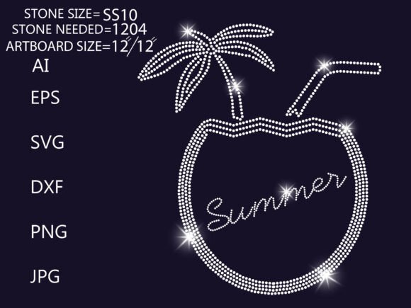 Summer Coconut Drink with Palm Tree: A Sparkling Design Asset