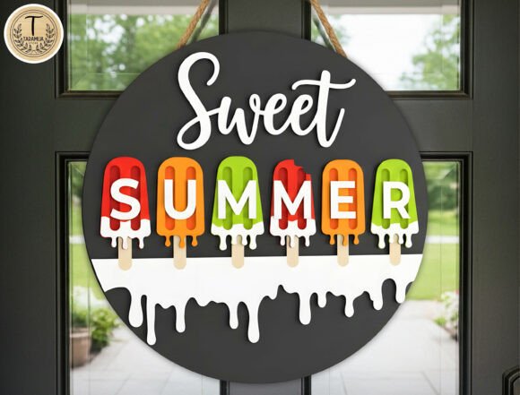 Sweet Summer Popsicle Door Sign SVG: A Design Asset