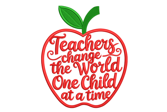 Teachers Change the World: Apple Embroidery Design