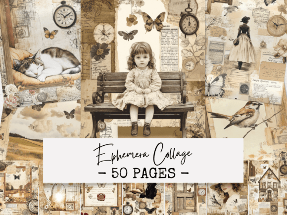 Vintage Ephemera Collage Pages: A Design Asset for Timeless Aesthetics