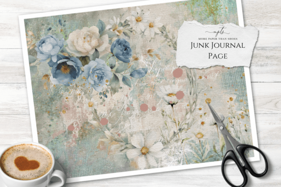 Weathered Garden Junk Journal Page 4: Vintage Design Blueprint